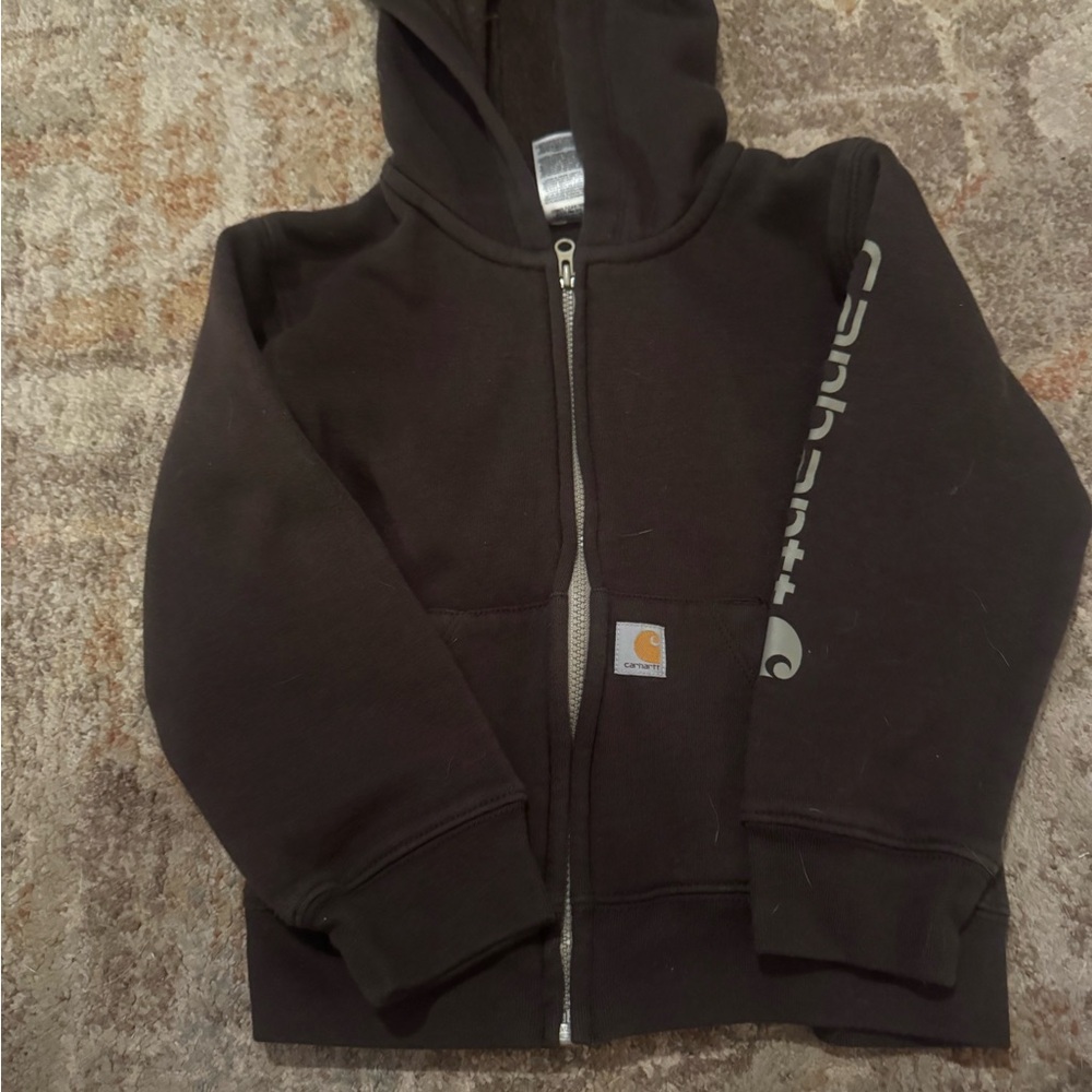 Carhartt Kids Dark Brown Zip-Up Hoodie
